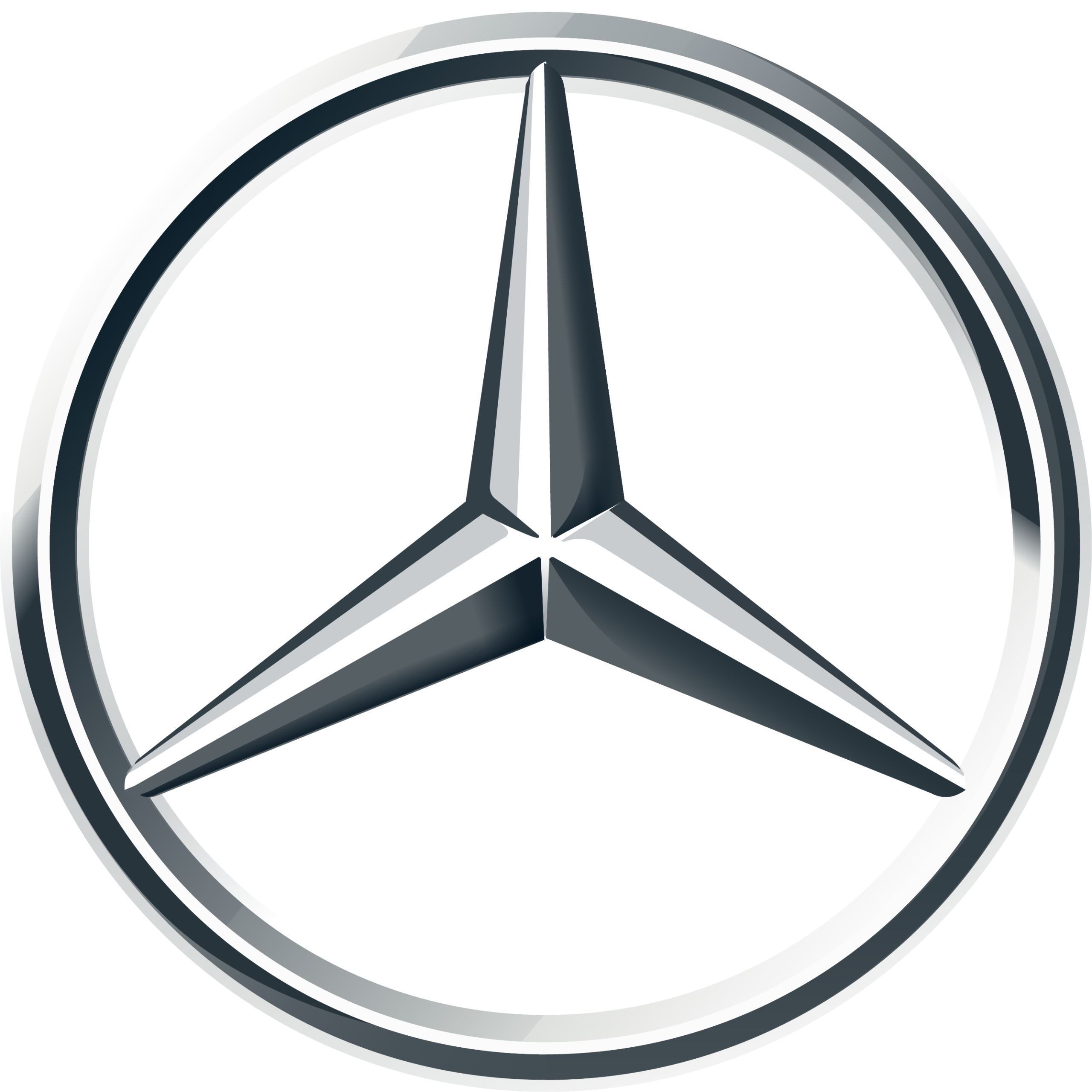 Mercedes logo representing the brand of cars serviced at Alfaan auto care Sharjah