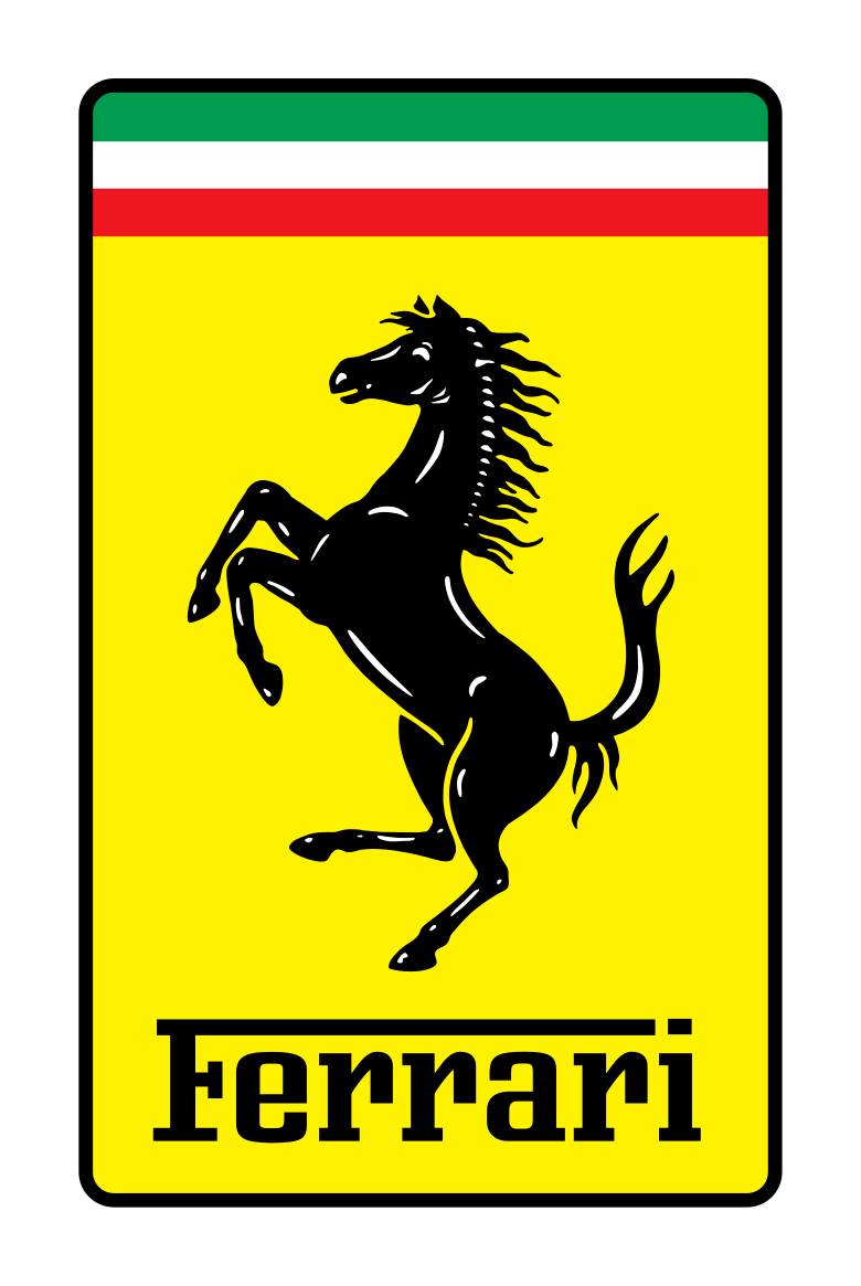 Ferrari logo representing the brand of cars serviced at Alfaan auto care Sharjah